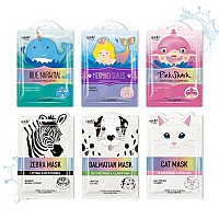 Epielle Animal Character Sheet Masks Korean Beauty Masks For All Skin Types Assorted 6 Pack Birthday Party Gift Girls Ni