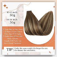 Full Shine 20 Inch Human Hair Tape Extensions Brown To Blonde Color 4244 Balayage Hair Highlight Extensions 20 Pcs 50Gram Tape