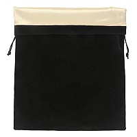 Segbeauty Large Hair Dryer And Garment Organizer Bag Velvet Drawstring Pouch With Satin Liner 118X157 Inch Black For Diff