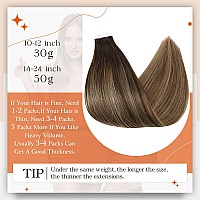 Full Shine Brown Tape In Hair Extensions 18 Inch Brown Root Tape In Extensions 50G 20Pcs 2327 Dark Brown To Honey Blonde Mixed