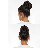 Rose Bud Messy Bun Hair Pieces For Women Hair Bun Extension Updo Curly Messy Bun Scrunchie Dark Grey