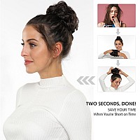 Rose Bud Messy Bun Hair Pieces For Women Hair Bun Extension Updo Curly Messy Bun Scrunchie Dark Grey