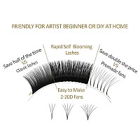 Emeda Easy Fan Volume Lash Extensions 005Mm C Curl 13Mm Auto Self Fanning Rapid Flowering Blooming Flower Eyelash Extension 2D