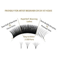 Emeda Eyelash Extension Volume Lashes 005Mm D Curl 12Mm Tray Fast Auto Self Fanning Flowering Easy Blooming Lash Extensions 2D