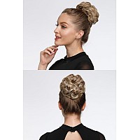 Rose Bud Messy Bun Hair Pieces For Women Hair Bun Extension Updo Curly Messy Bun Scrunchie Dark Brown Bleach White Blonde Mixe