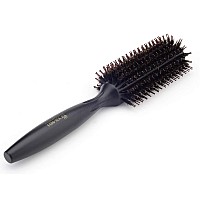 Natural Boar & Nylon Bristle Blow Drying Hair Brush -Semi Round, Professional Wooden Round Blowout Hairbrush for Styling Women&Men's Medium Wavy, Curly, Volume Hair