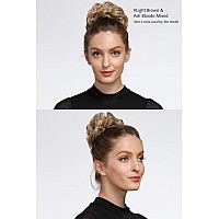 Rose Bud Messy Bun Hair Pieces For Women Hair Bun Extension Updo Curly Messy Bun Scrunchie Natural Black In Light Auburn