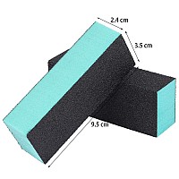 Nail Buffer Sanding Blocks Polisher Buffing Files Nail Art Pedicure Manicure Tool 80120 Grit 20 Pcs Black Green