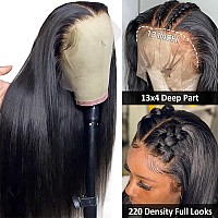 Hermosa 13X4 Lace Front Human Hair Wigs Pre Plucked With Baby Hair 220 Density 12A Brazilian Straight Human Hair Lace Front Wig