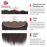 Beauhair Straight 3 Bundles With Frontal 24 24 2420 Frontal 13X4 Ear To Ear Lace Frontal With Bundles Unprocessed Virgin Huma