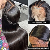 Hermosa 13X4 Hd Transparent Lace Front Wigs Human Hair Pre Plucked With Baby Hair 180 Density Brazilian Straight Human Hair Wigs