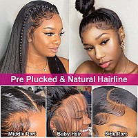 Hermosa 13X4 Hd Transparent Lace Front Wigs Human Hair Pre Plucked With Baby Hair 180 Density Brazilian Straight Human Hair Wigs