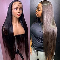 Hermosa 13X4 Hd Transparent Lace Front Wigs Human Hair Pre Plucked With Baby Hair 220 Density Straight Lace Front Wigs Human Ha