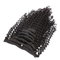 Caliee Natural Looking Real Human Hair Kinky Curly Clip Ins Extensions For African American Black Women 18 Inch 7 Pcs120 Gram