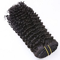 Caliee Natural Looking Real Human Hair Kinky Curly Clip Ins Extensions For African American Black Women 18 Inch 7 Pcs120 Gram