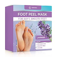 DERMORA Foot Peel Mask - 2 Pack of Regular Size Exfoliating Foot Masks for Dry, Cracked Feet, Callus, Dead Skin Remover - Feet Peeling Mask for baby soft feet, French Lavender Scent