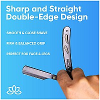 Straight Edge Razor With 100 Single Derby Straight Razor Bladesbarber Straight Razorclose Shaving Manual Shaverdisposable Str