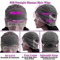 Sdamey Hd Transparent 360 Lace Front Wigs Human Hair Pre Plucked With Baby Hair Glueless 180 Density 10A Brazilian Virgin Full