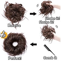 Hairro Messy Bun Hair Piece For Women Wavy Hair Scrunchies Hair Bun Hairpiece Fluffy Tousled Updo Scrunchie Chignon Wrap On Scru