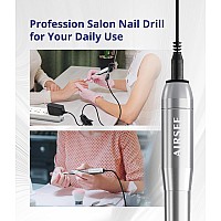 Airsee N24 Portable Electric Nail Drill Professional Efile Nail Drill Kit For Acrylic Gel Nails Manicure Pedicure Polishing Sh