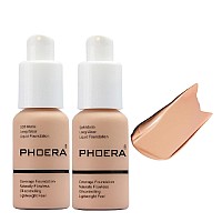 2 Pack Phoera Foundationfull Coverage Foundation Concealer Foundation Full Coverage Flawless New 30Ml Phoera 24Hr Matte Oil Co