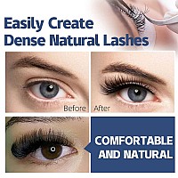 Qeelasee Faux Mink Silk Eyelash Extensions 003Mm Dd Curl 12Mm Semipermanent Individual Lashes Extension Professional Salon Use