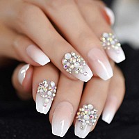 Coolnail Fashion Solid Color Apple Green Color Ballerina Coffin Uv False Nails Flat Hand Finger Fake Nails Press On Summer Wear