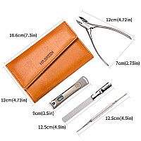 4 Pcs Manicure Set, Pedicure Sets, Nail Clipper Stainless Steel Professional Nail Cutter With Travel Case