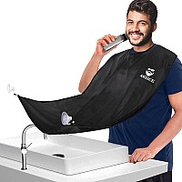 Aksice Beard Bib Apron Beard Hair Catcher For Men Shaving Nonstick Beard Cape Grooming Cloth Waterproof With 4 Suction Cups