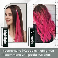 Runature Hot Pink Hair Extensions Tape In 20 Inch Human Hair Tape In Extensions Hot Pink Tape In Hair Extensions Human Hair Invi