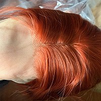 Xiweiya Long Wavy Copper Orange Red Synthetic Lace Front Wig With Heat Resistant Fiber Natural Hairline Light Lace Little Mermai