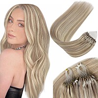 Sunny Hair Micro Bead Hair Extensions Real Human Hair Ash Blonde Micro Hair Extensions Human Hair Ash Blonde Highlight Bleach Bl