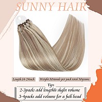 Sunny Hair Micro Bead Hair Extensions Real Human Hair Ash Blonde Micro Hair Extensions Human Hair Ash Blonde Highlight Bleach Bl