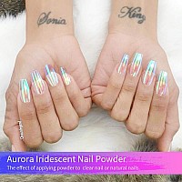 Prettydiva Aurora Nail Powder Solid Iridescent Powders Aurora Chrome Nail Powder Holographic Nails Powder Aurora Pigment For