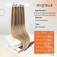 Full Shine Clip In Hair Extensions Real Human Hair Balayage Blonde Human Hair Extensions Clip Ins Golden Brown To Golden Blonde