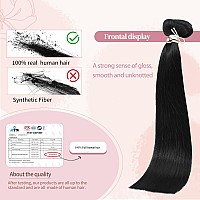 Huayi Black Clip In Hair Extensions Real Human Hair 22 Inch 120G 7Pcs Natural Black Hair Extensions Clip In Human Hair Remy Hai