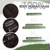 Hetto Brown Human Hair Clip In Extensions 2 Darkest Brown Clip In Hair Extensions Remy Hair Extensions Clip In Human Hair 18 In