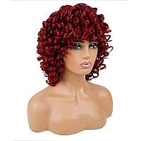 AIDUSA Short Loose Curly Wigs Red Curly Wig Afro Synthetic Wig Natural