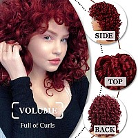 AIDUSA Short Loose Curly Wigs Red Curly Wig Afro Synthetic Wig Natural