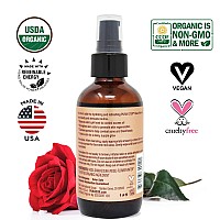 PURA D'OR Organic Rose Water Toner (4oz / 118mL) Eau Fraiche, 100% Pure Full Skin Hydration, Control Excess Oils & Acne - Cleanses & Softens - Promotes Healthy Skin Cell - for All Skin Types