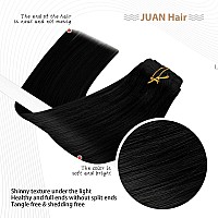 Clip in Hair Extensions 70G Jet Black 100% Remy Human Hair Clip in Extensions Silky Straight for Fashion Women 7pcs 16clips One Pack (20 Inch #1)