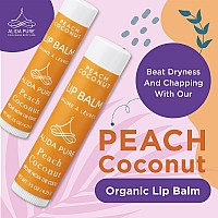 Alida Pure Peach Coconut Lip Balm Collection Vegan Lip Balm Set Lip Balm Beeswax Free With Avocado Oil Organic Jojoba Oil