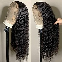 Foreverlove Deep Wave Lace Front Wigs Human Hair Pre Plucked 16 Inch Brazilian 13x4 HD Transparent Lace Frontal Deep Curly Wigs for Black Women 150% Density Remy Human Hair Wigs