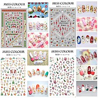 1500 Patterns Christmas Nail Art Stickers Decals Kalolary Selfadhesive Nail Stickers Santa Claus Snowflake Snowman Christmas