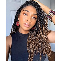 Pelokaa Passion Twist Hair 18 Inch 7Packs Ombre Blonde Water Wave Crochet Braids Synthetic Braiding Hair Extensions 18 Inch 7