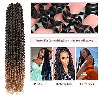 Pelokaa Passion Twist Hair 18 Inch 7Packs Ombre Blonde Water Wave Crochet Braids Synthetic Braiding Hair Extensions 18 Inch 7