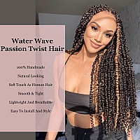 Pelokaa Passion Twist Hair 18 Inch 7Packs Ombre Blonde Water Wave Crochet Braids Synthetic Braiding Hair Extensions 18 Inch 7