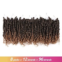 Toyotress Tiana Passion Twist Hair 10 Inch 8 Packs Pretwisted Passion Twists Ombre Blonde Prelooped Crochet Braids Made Of