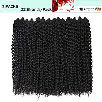 Rosdina Passion Twist Hair 24 Inch 7 Packs Natural Black Waist Length Bohemian Hair For Passion Twist Crochet Hair Butterfly L