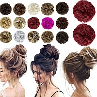 Qunlinta Messy Hair Bun Thick Updo Scrunchies Ponytail Extension Hair Extensions Hair Pieces For Women Dark Red